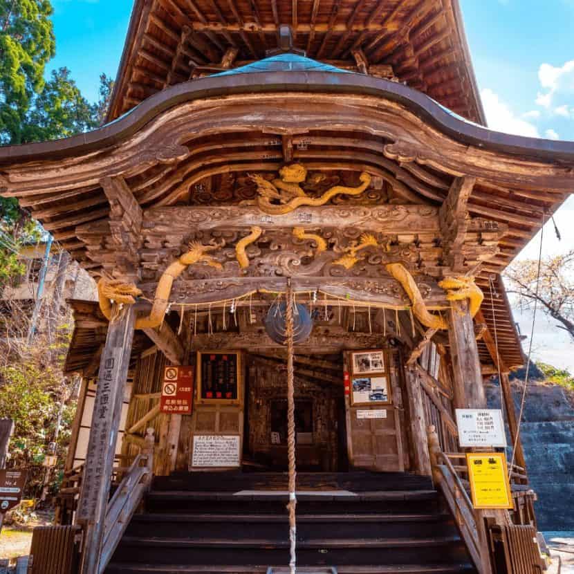 Aizu Sazaedo Temple in Fukushima Japan