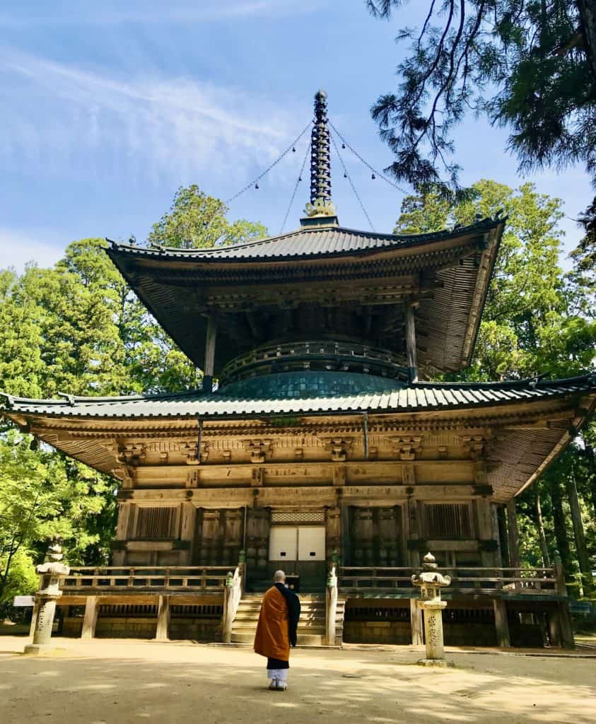 Monk in front of Seito, Mount Koya.