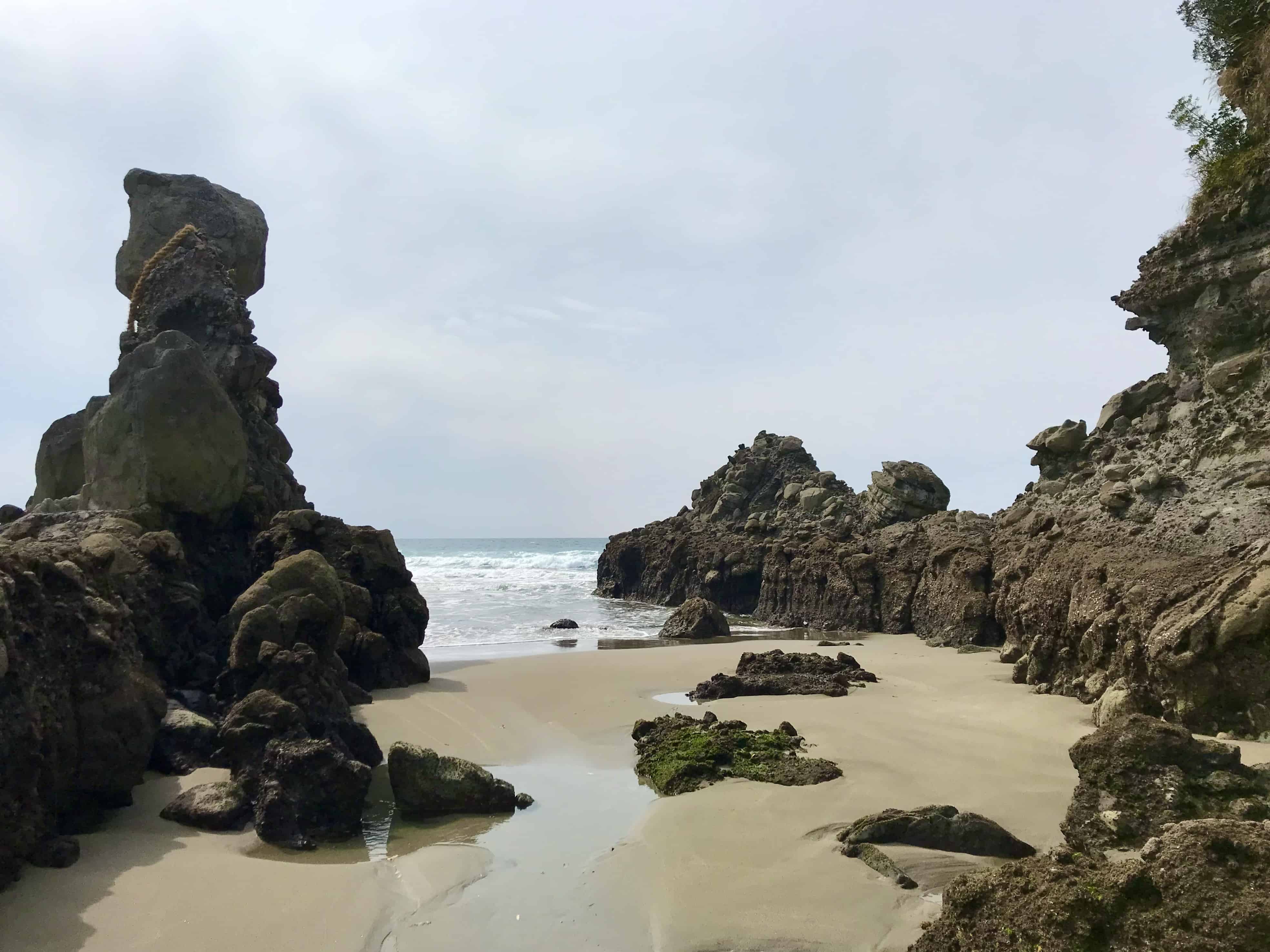 Curious stone formations along the Satsuma coast.