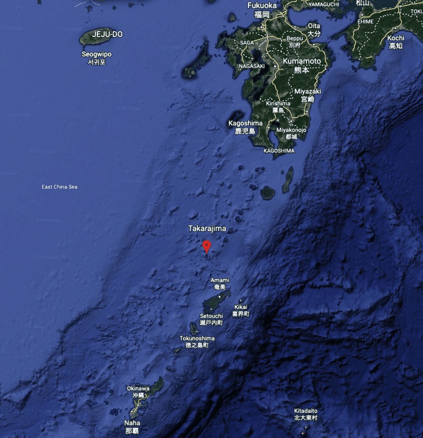 The tiny island of Takarajima.