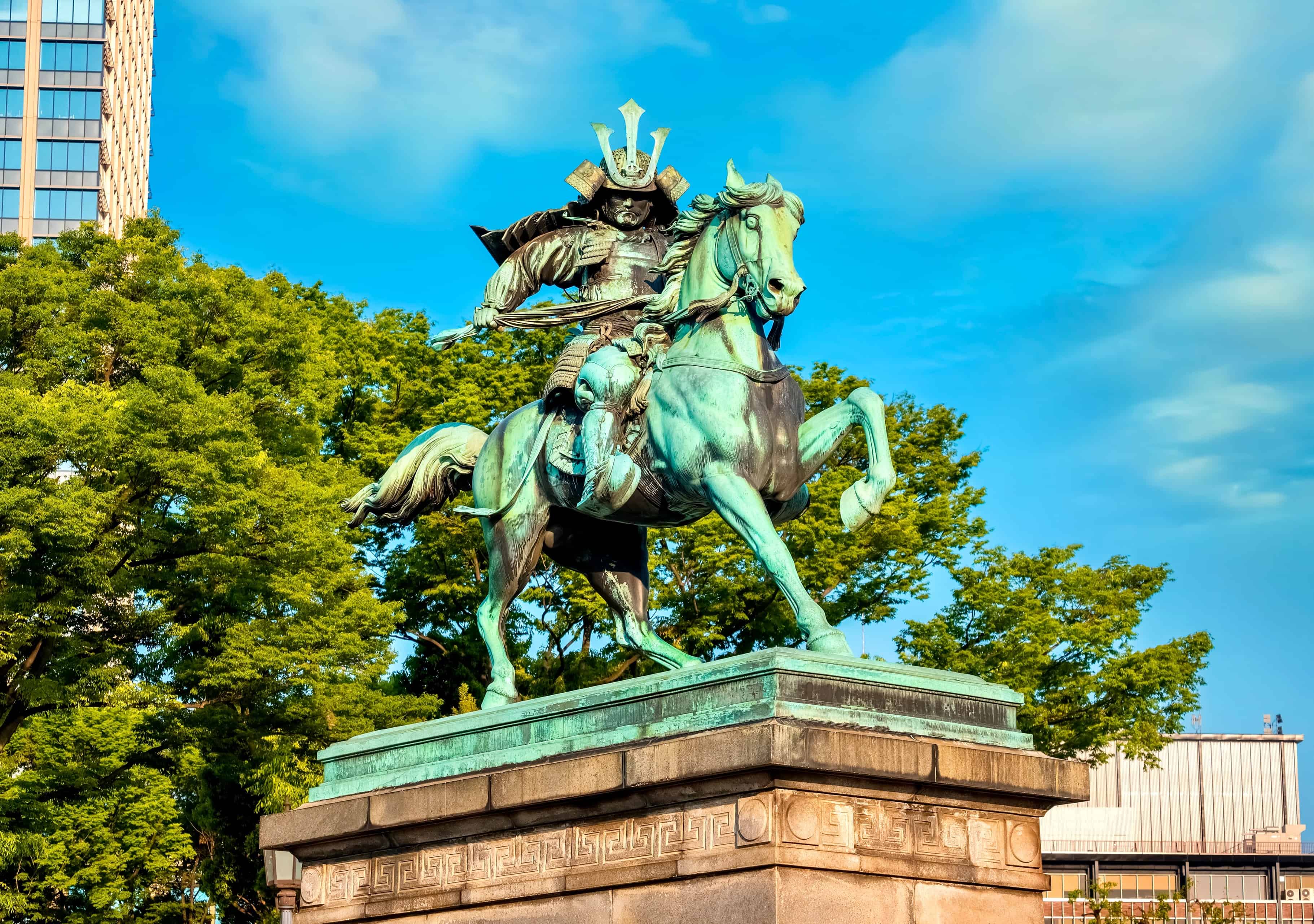 Kusunoki Masashige bronze statue in Tokyo.