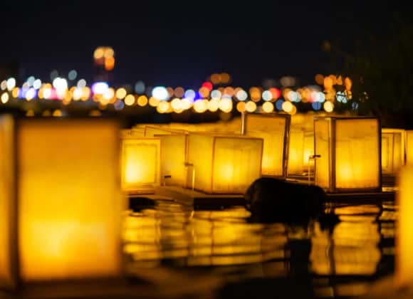 Obon floating lanterns