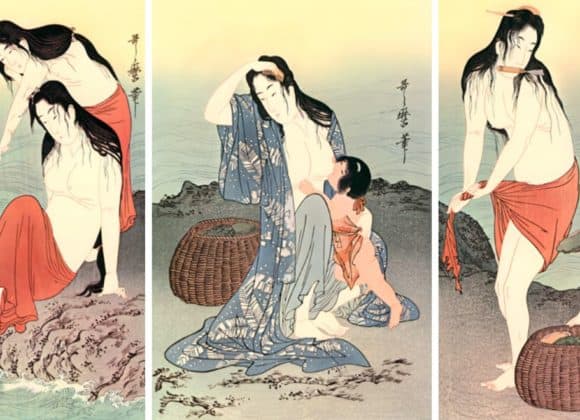 Ama divers as depicted by ukiyoe artist, Kitagawa Utamaro.