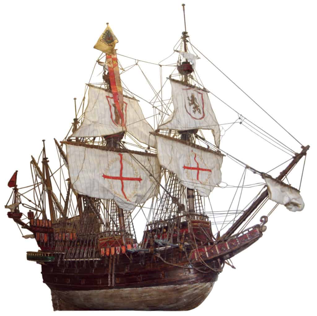 Model of Spanish galleon.