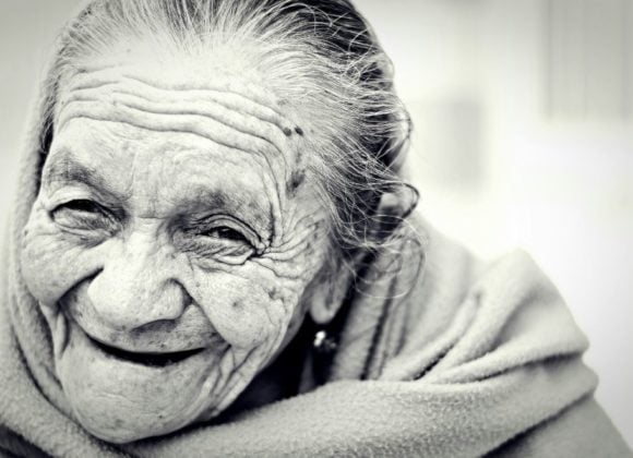 Happy old woman