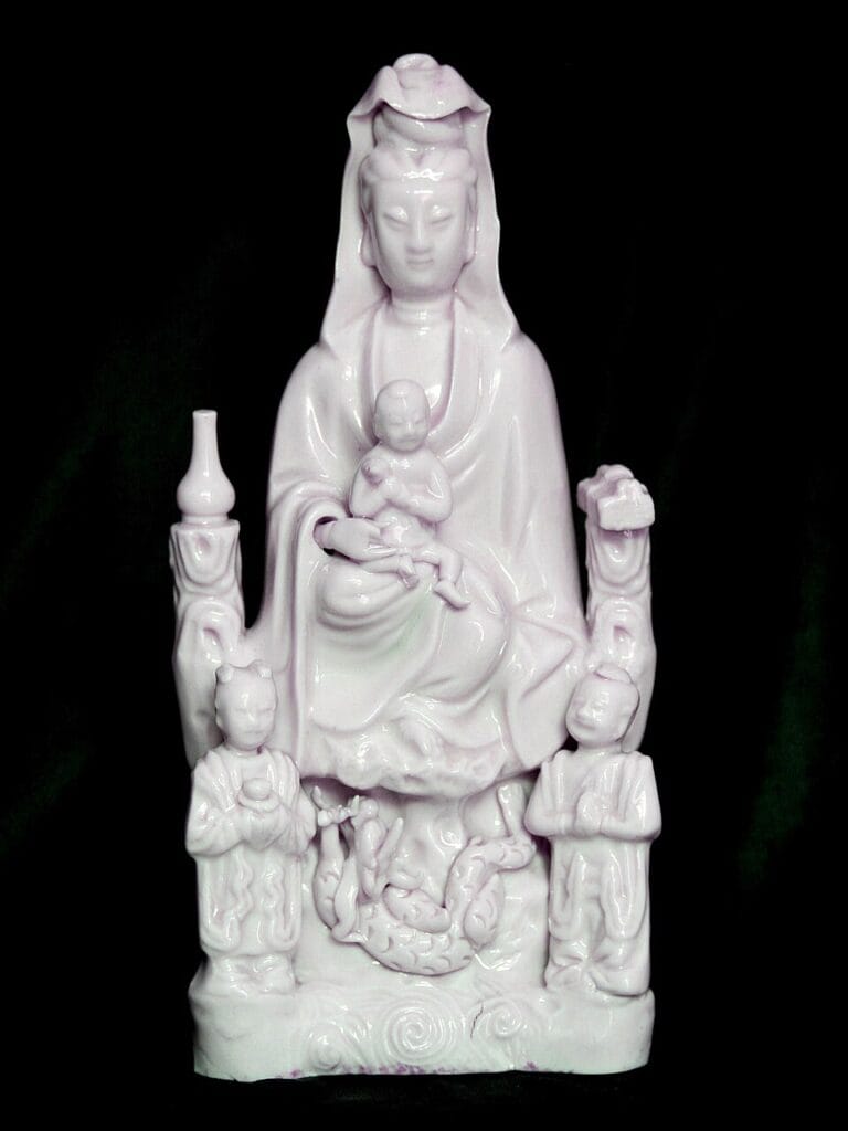 Buddhist statue of Kannon Bodhisattva used in place of the Virgin Mary in Christian worship.